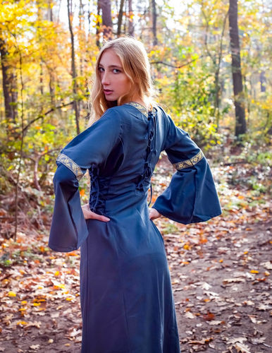 SOPHIE, medeltidsklänningen, bomull blå