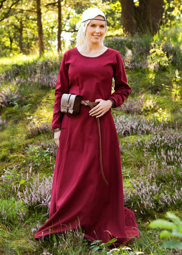 AFRA - Medeltida klänning,vinröd canvas