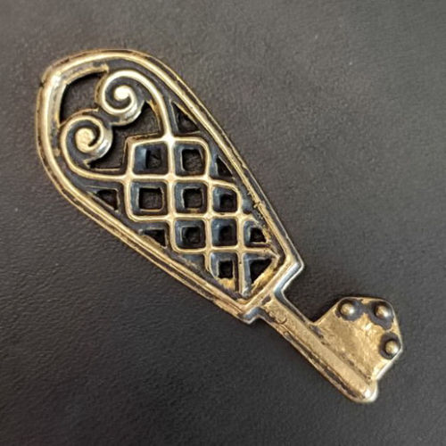 Liten brons vikinga nyckel, brons eller sölv