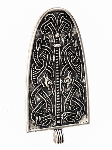 Vikingatungabrosch i Jellingstil, silver
