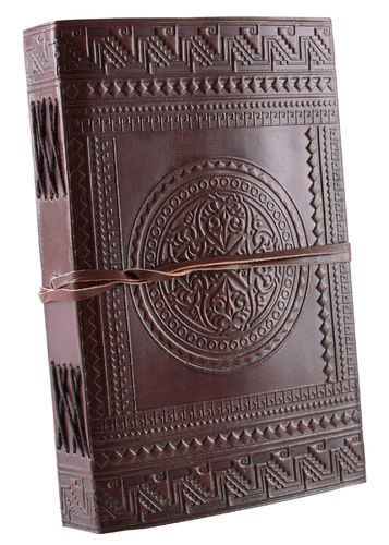 Middelalder dagbøger læder, præget, brun