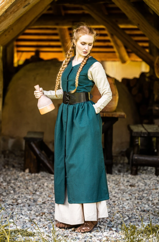 ARLETTE - medeltida bondklänning, grön