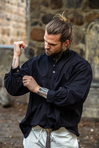 AIK - Skjortam träknappar, cotton svart