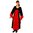 AURORA, medeltida klänning svart/röd bomull