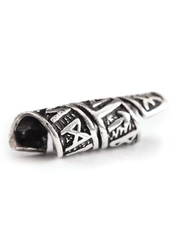Skæg- & hårperle runa; runespiral af 925 sølv