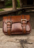 Lædertaske WARRIOR M, brun / sort