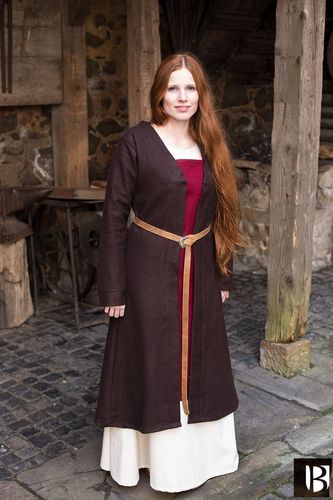 ASLAUG - Middelalder vikingkåbe, brun uld