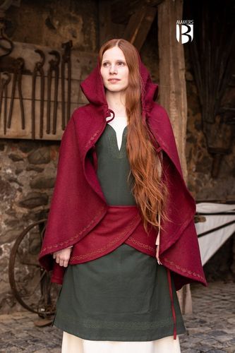 ZORA, middelalder kappen rød uld