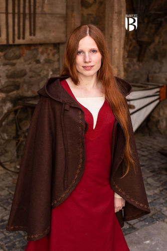 ZORA - Middelalder vikingekappen, brun uld