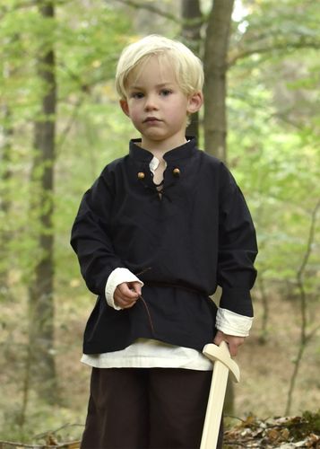KALI - Sort middelalderskjorte for børn