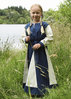 Vikingkjole for barn, bomull blå/natur