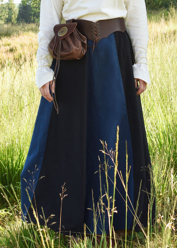 TROSA - Vid middelalder nederdel, svart / blå