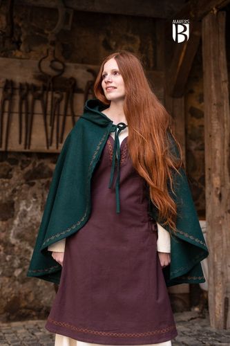 ZORA - Middelalder vikingekappen, grøn uld