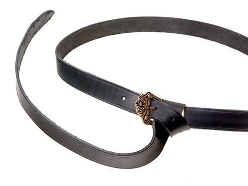Vikingbelte SMOLENSK, lær brun / svart, 3 cm