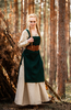 AILA, viking klänning  - grön ull, S - 3XL