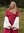 ALVINA, medeltidsklänning röd/natur bomull