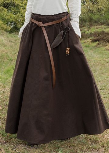 Vid middelalder nederdel, bomuld brun