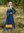 HERDIS VIKING hängselklänning med broderi, blå