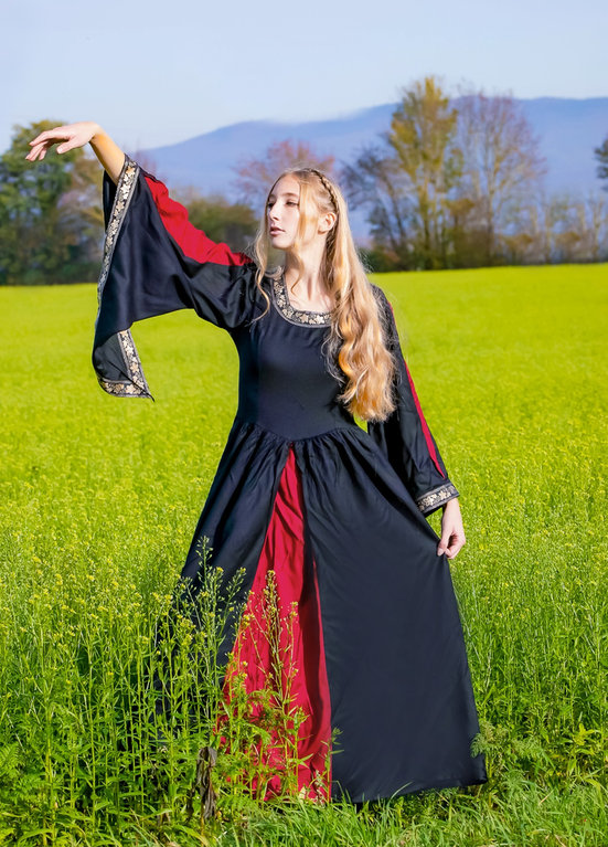 Rådne Berygtet sund fornuft VETTE, middelalder kjole, sort / rød - SHOP VIKING & LARP