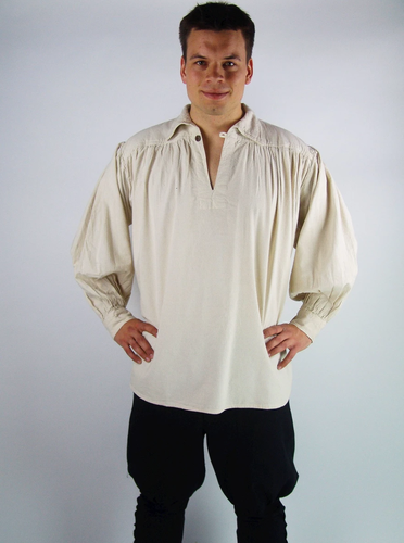 JAMES - ridderskjorte, bomuld NATUR