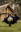 HERVOR - Tung middelalderkappe av uld med spidshette, blå