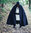 HERVOR - Svår mantel med spetshuva,ullmix,grå