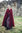 MURA - Tung middelalderkappe med rund huva,ull rød