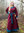 JOANA,viking klänning vinröd / petrol canvas