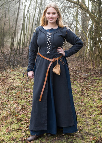 RITA, middelalder kjole blå bomuld