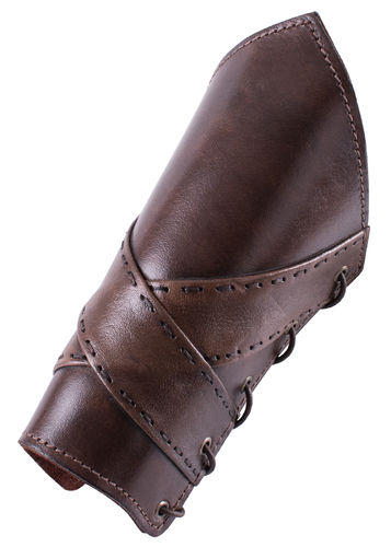 KORSA - polstret armmanschetter, brunt læder