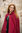 ERNA - middelalderkappe med broderi, cotton rød