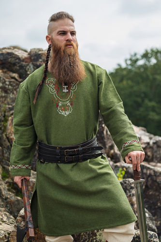 FREKI - vikingertunika, bomuld grøn