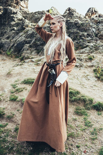 AINO - Vikinga kjole, bomuld, sandfarvet