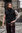 LOUIS - Ermeløs snøreskjorte, bomull svart