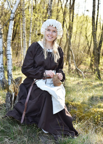 ANNA, middelalderkjole, cotton brun