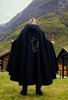 SKJØLL - Vikinga cape med vargbroderi, ullmix