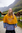BJOMOLF, vikinge uld hætte med broderi, gul