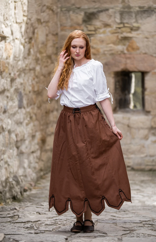 VOLANTE, middelalder nederdel, tabakbrun