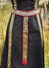 Y-tygbälte - medeltida bälte med bård,röd/svart