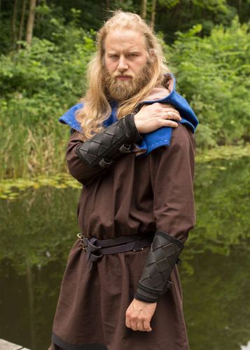 EIK - Vikinge armskinner af læder, par, sort