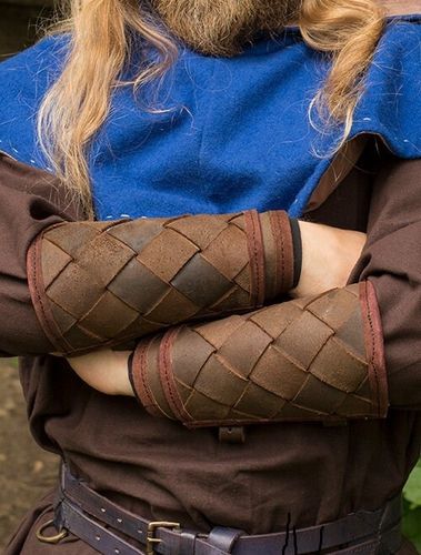 EIK - Vikinge armskinner af læder,brun