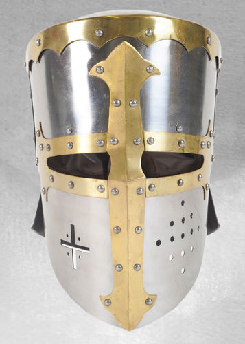 Crusader hjelm, nakkebeskytter,12 Jhd,1,2 mm stål