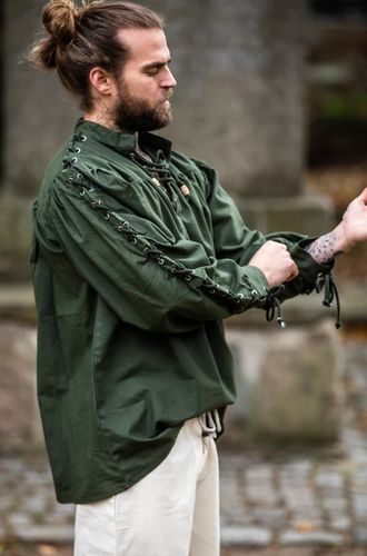 RIAN, medeltidsskjorta med snörning, grön
