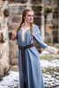 AINO - Vikinga klänningen, bomull, färg gråblå