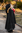 ALMA - Kappe av ull, broderi, lang hette, svart