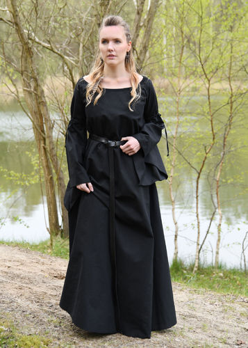 BURGA Middelalder under kjole med trompetærmer, sort
