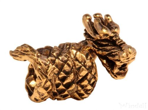 DRAGONY - Keltisk skægperle, Ø ca 5 mm - bronse