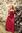 MELIS - Gulvlang kortærmet kjole, rød
