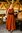 MELIS - Golvlång kortärmad klänning, roströd
