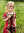 ELA - Middelalderkjole til børn, korte ærmer, rød/sort.